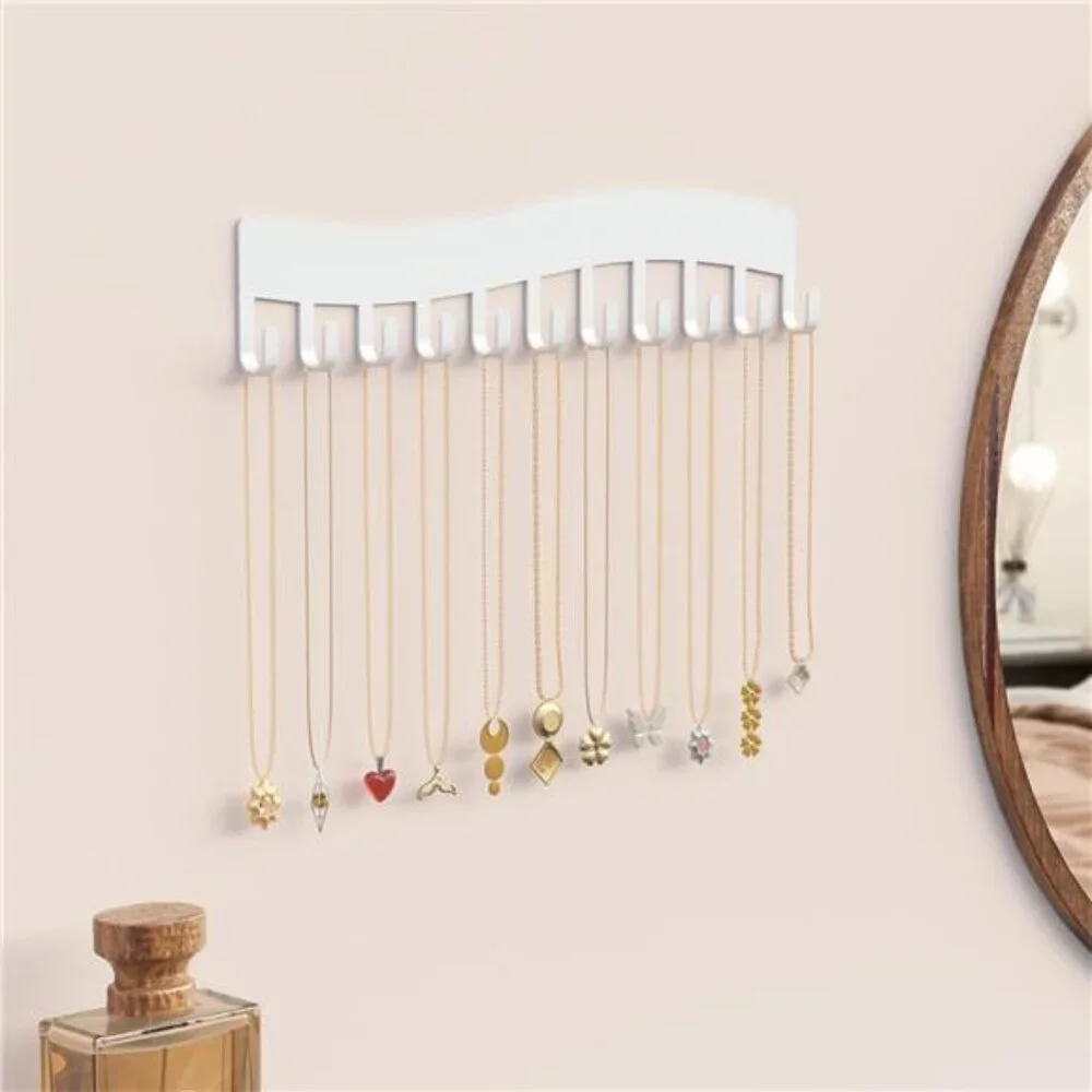 Wall Necklace Organizer Holder: Wall Mounted Jewelry Hanging Storage Necklaces